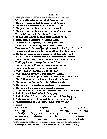 Đề thi tuyển sinh vào Lớp 10 THPT môn Tiếng Anh (Chuyên) - Test 42