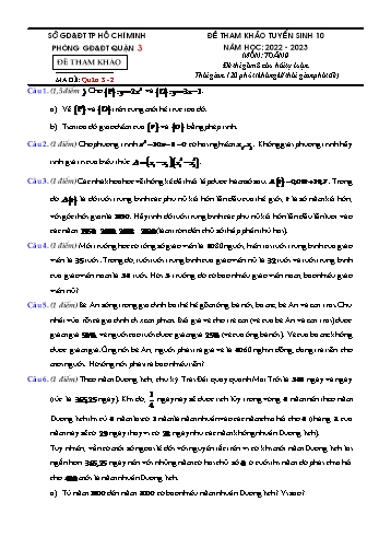 Bộ đề ôn thi vào Lớp 10 môn Toán - Sở GD&ĐT Hồ Chí Minh (Bộ 3)