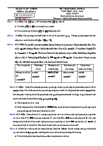 Bộ đề ôn thi vào Lớp 10 môn Toán - Sở GD&ĐT Hồ Chí Minh (Bộ 4)