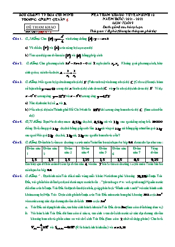 Đề tham khảo tuyển sinh Lớp 10 môn Toán - Mã đề Quận 6.2 - Năm học 2021-2022 - Phòng GD&ĐT Quận 6 (Có hướng dẫn giải)
