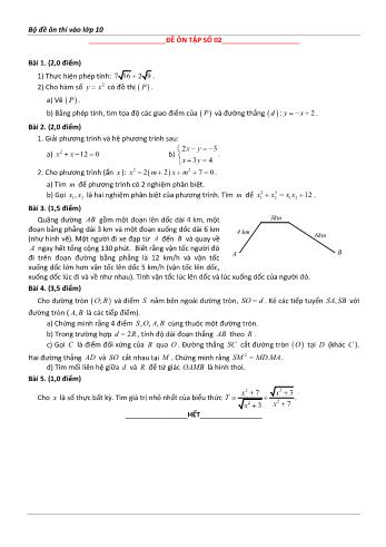 Đề ôn thi vào Lớp 10 môn Toán - Đề số 2 - Năm học 2023-2024 (Có lời giải chi tiết)