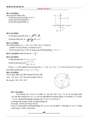 Đề ôn thi vào Lớp 10 môn Toán - Đề số 7 - Năm học 2023-2024 (Có lời giải chi tiết)